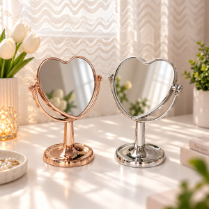 Miroir cœur sur pied